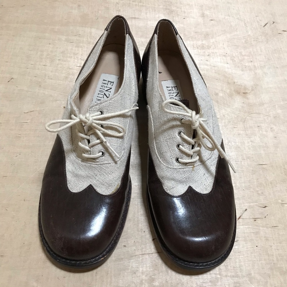 Enzo Angiolini Oxford Canvas Leather Size 7.5